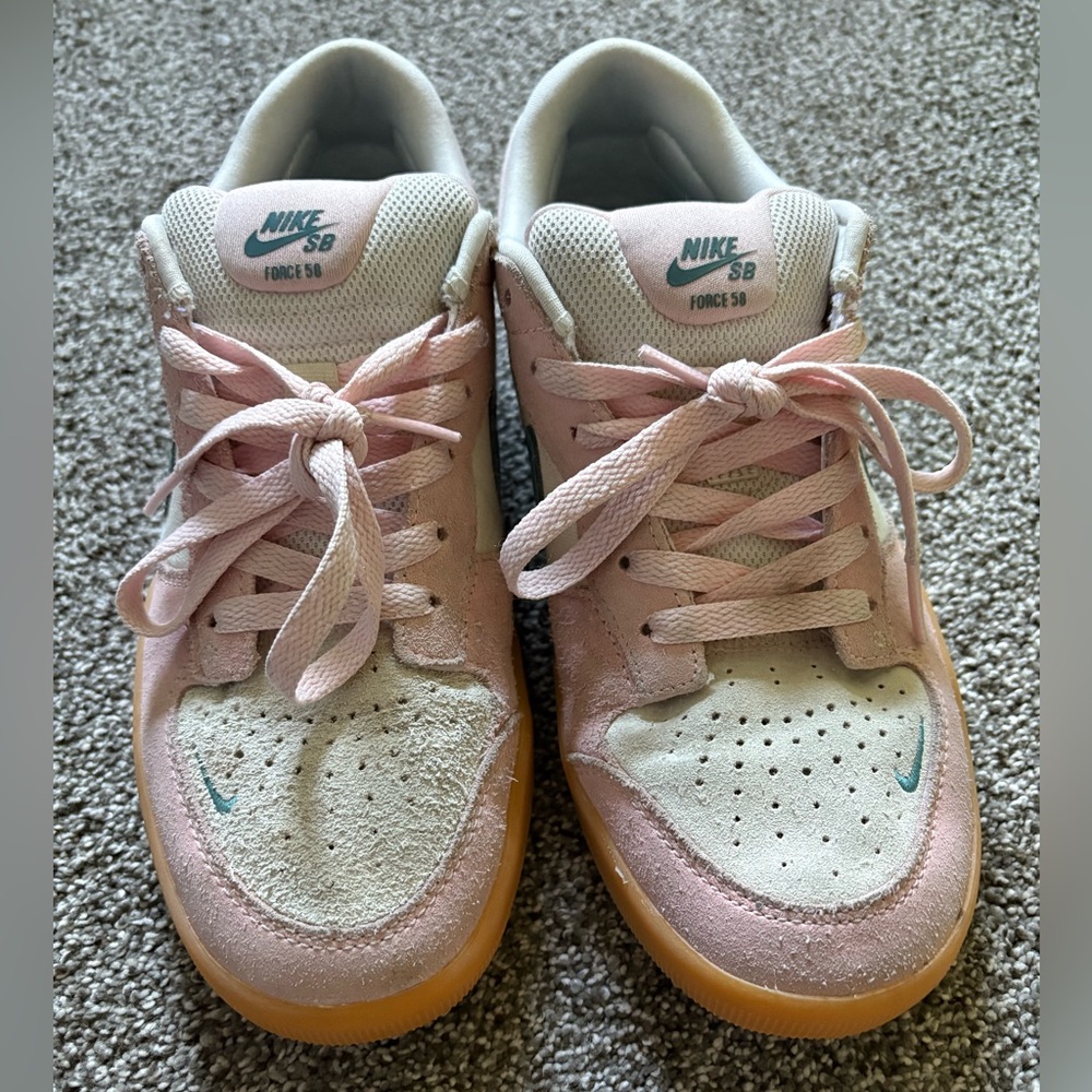 Nike SB Force 58 Pink and White Shoes